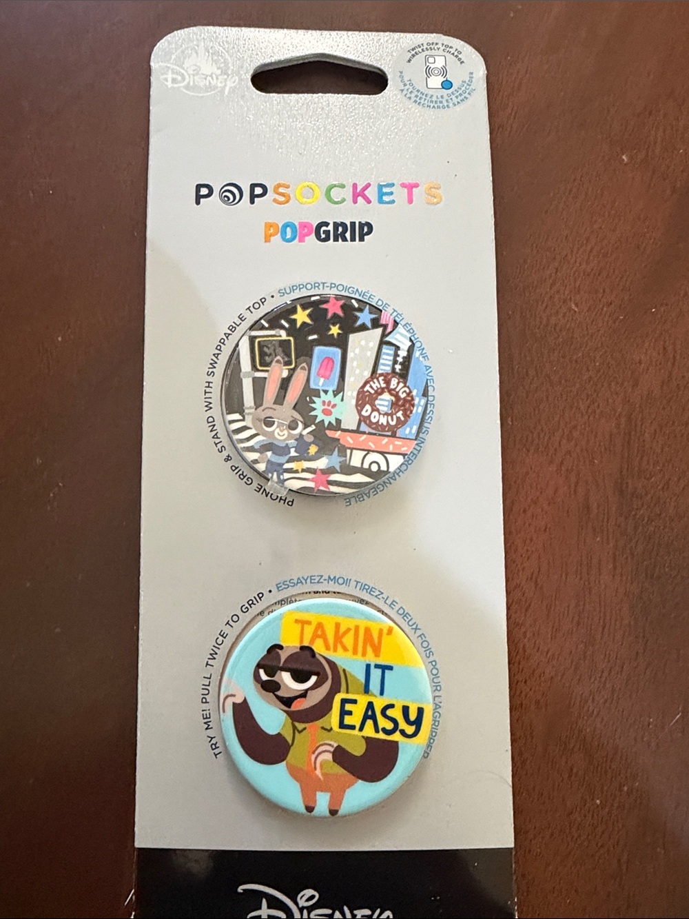 Disney PopSockets PopGrip Duo — Light Blue, Black, Yellow, Brown
